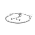 S925 Sterling Silver Pave Five-pointed Star Love Adjustable Snake Bone Chain Bracelet DIY Accessories Basic Chain Bracelet